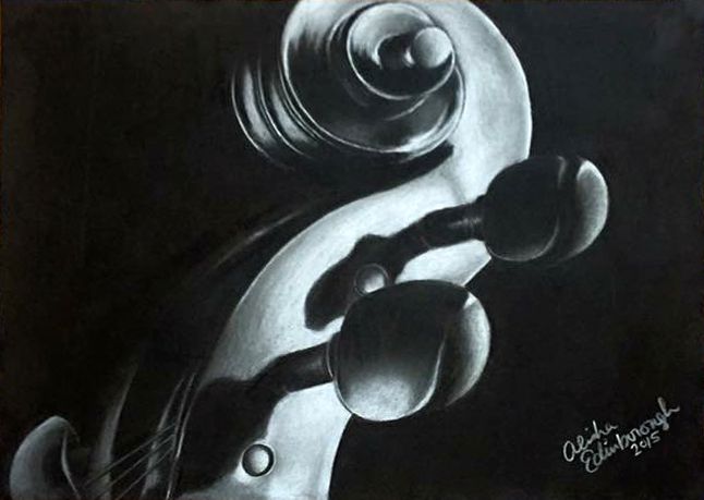 Charcoal on Black Pastel Paper