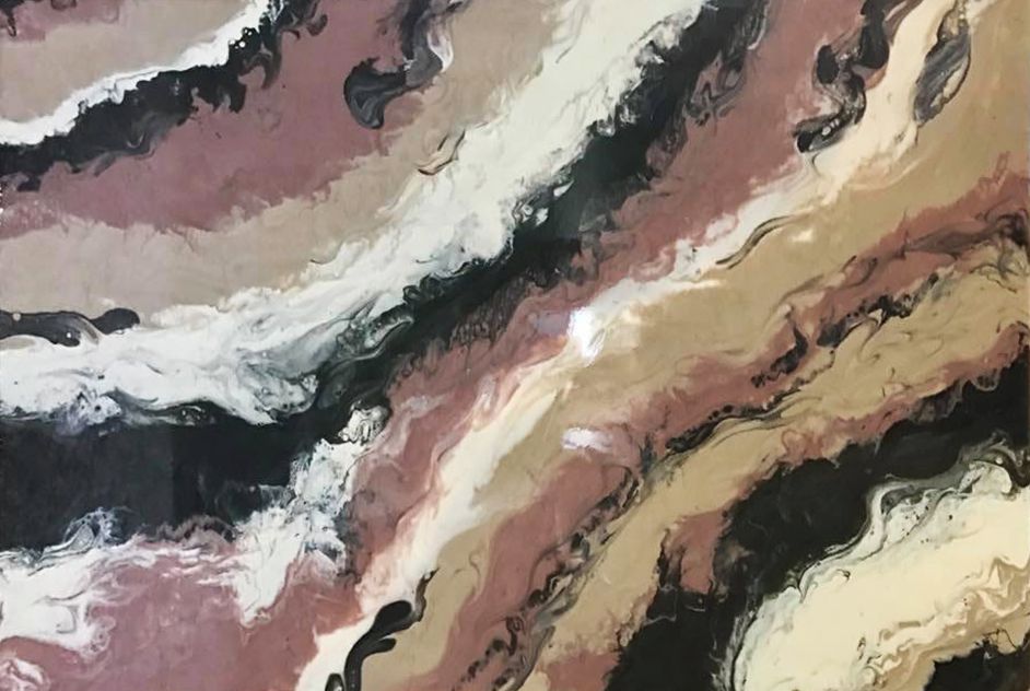 Epoxy Resin and Acrylic on Wood Panel