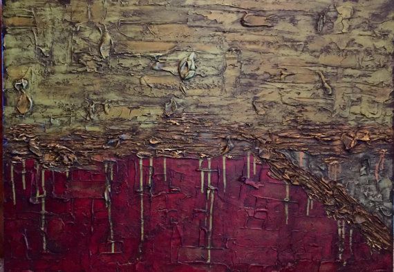 46x33x1.5 Acrylic and Modeling Paste Textured Abstract