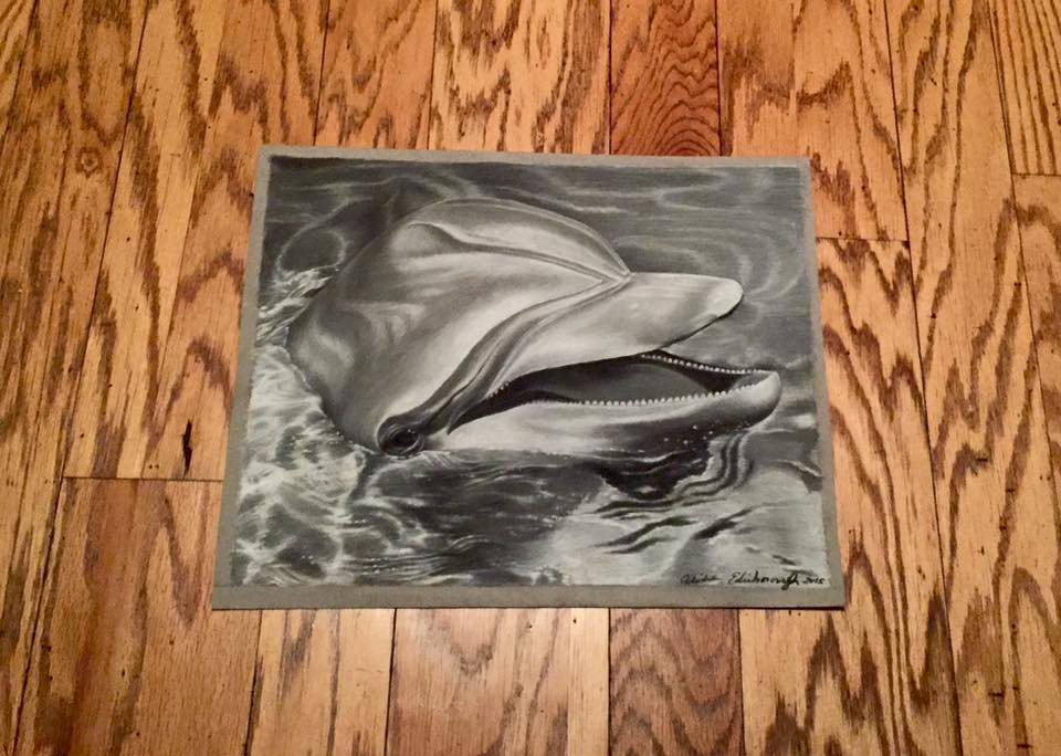 Charcoal on Pastel Paper