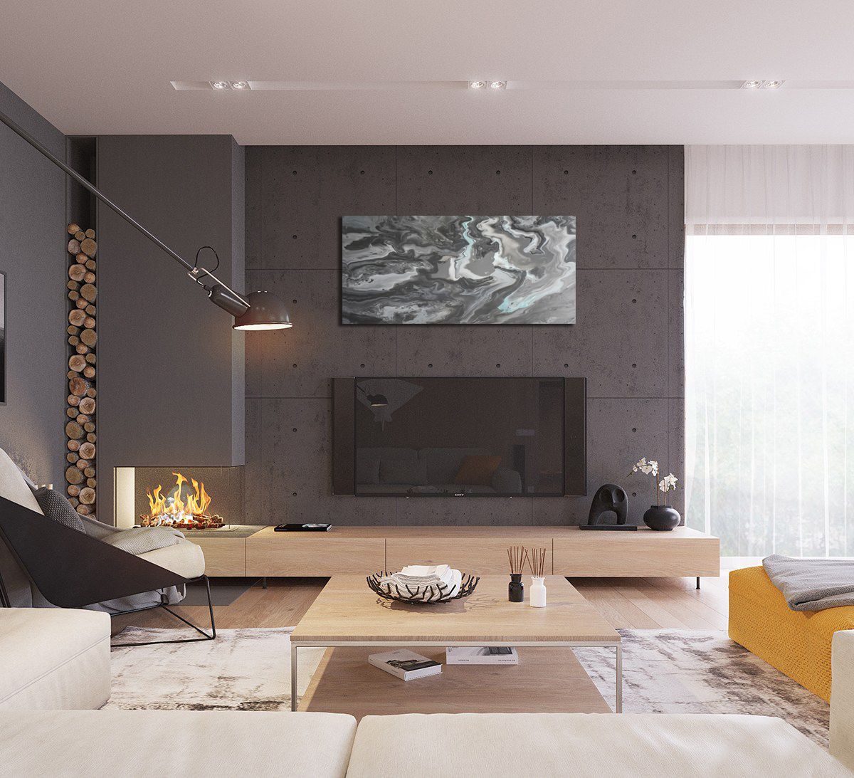 Fluid Acrylics on 36x24x1/2" Watercolor Canvas